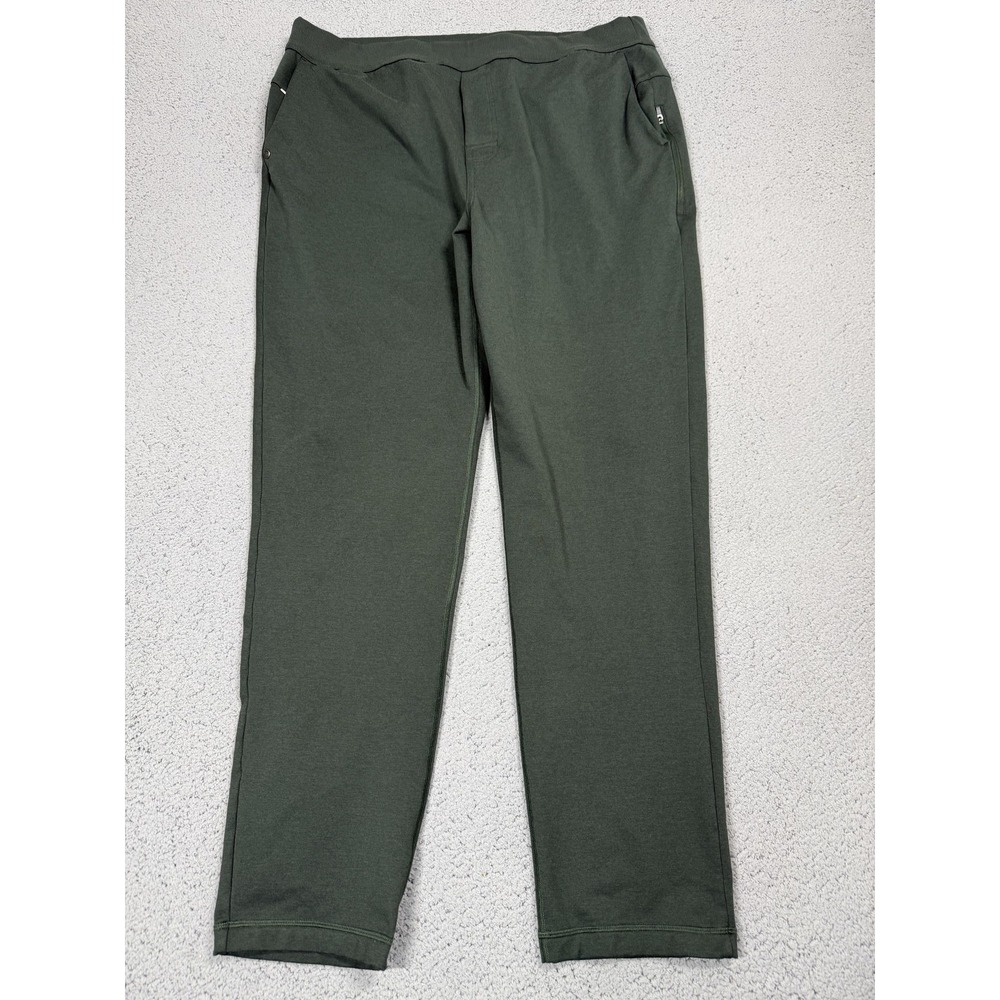 Vuori Pants Mens 2XL Green Jersey Joggers Sweatpants Zip Pocket Athletic S#V435